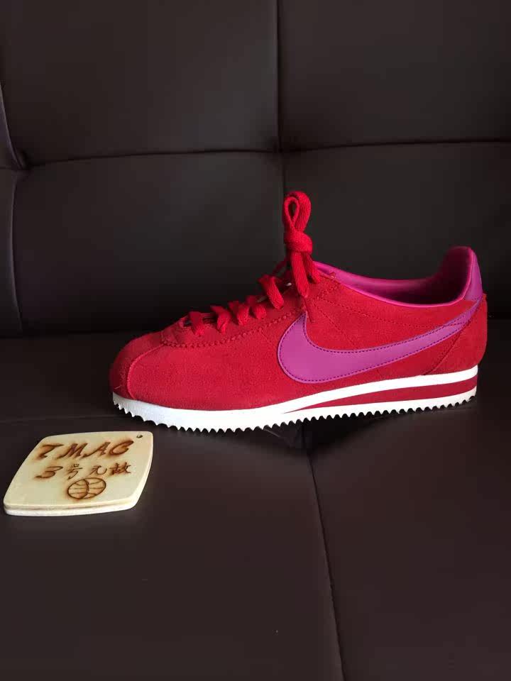专柜正品 nike cortez 阿甘 最潮红色翻毛皮休闲 跑步鞋 42-44.