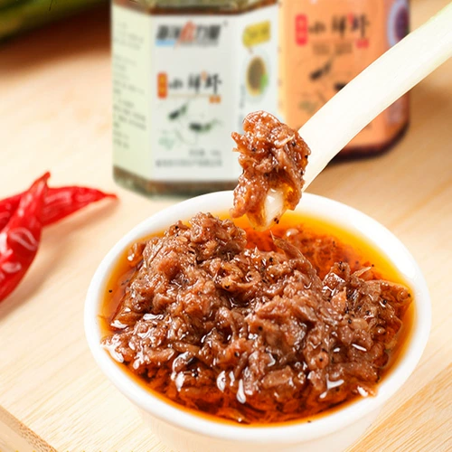 Соус из креветки морепродукты соус Weihai специализированная морская красная мощность Аутентичная еда 160 г*2 маленькие свежие креветки острый соус из морских креветков