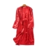 35077 mùa xuân và mùa hè phụ nữ mới của Hàn Quốc phiên bản của lỏng dài tay áo choàng mô phỏng lụa thoải mái phần dài nhà dịch vụ Có Thể 15 Night Robe