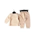 Tong Tai Chun Qiu phần mỏng mới của bộ đồ lót cotton nhiệt nam và nữ bé mỏng phần màu áo cotton quần hai bộ - Quần áo lót