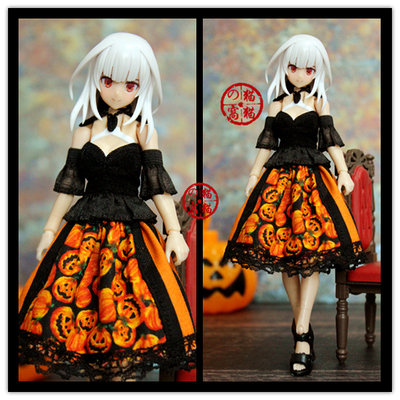 taobao agent 【Cat Cat's Nest】 FAG Shouwu Mother Azone 12 points Demon Halloween Pumpkin Skirt Set