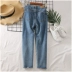 Summer mùa hè mới lẻo nêm quần hem in the eo jeans jeans nữ triều 90197