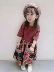 Cô gái bông phù hợp với 2018 mùa hè mới trẻ em Hàn Quốc ngắn tay T-Shirt + retro hoa đu lớn váy 2 bộ Phù hợp với trẻ em