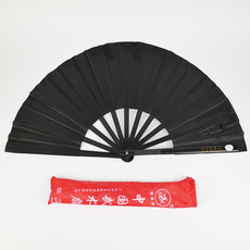 веер 青龙牌太极扇 黑色太极响扇功夫扇子 广场舞蹈扇 塑料扇骨带扇套