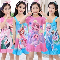 Летняя детская пижама, платье, тонкая юбка для принцессы для девочек, подходит для подростков, эффект подтяжки