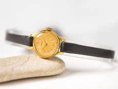 Винтажные наручные часы 立陶宛代购lady◇古着1960s小巧镀金17颗宝石机械女士腕表手表