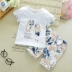 Bộ đồ bé trai mùa hè cho bé trai hai mảnh set đồ 1-3-5 tuổi mùa hè cho bé Áo thun cotton cho bé quần short ngắn tay - Phù hợp với trẻ em Phù hợp với trẻ em