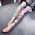 Quần legging lưới mùa xuân và hè mỏng phần boho semi-slim Kem chống nắng mỏng co giãn lớn mặc chín điểm quần hoa nữ - Quần tây thường quần lửng nữ Quần tây thường