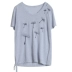 Gujia linen knit T mùa hè mát mẻ và thoáng khí văn học mới lỏng quốc gia phong cách thêu ngắn tay T-Shirt nữ