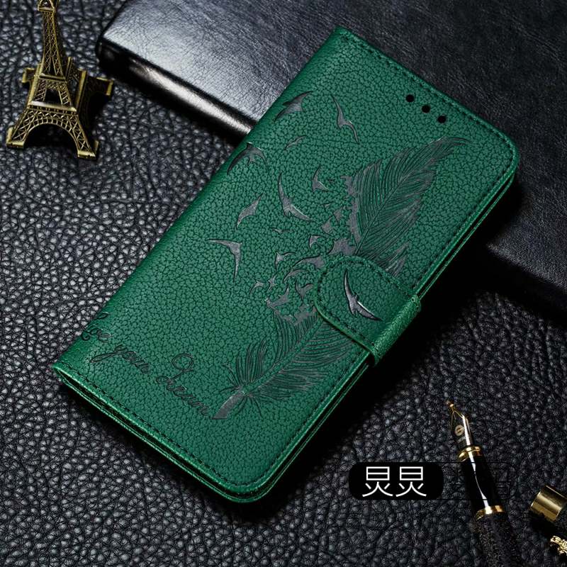 Samsung A5 & 2018 & GreenFor Samsung A5 A7 A7 A9 2018 paragraph Mobile phone set silica gel Clamshell  Insert card Leather case personality originality