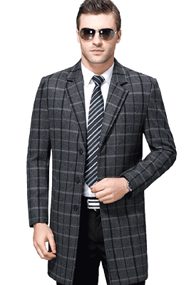 Chống mùa len áo khoác phù hợp với cổ áo len lông cừu trong phần dài của người đàn ông kinh doanh áo gió trung niên cha nạp áo măng tô dạ nam cao cấp Áo len