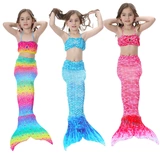 Детский купальник, раздельное платье для принцессы для плавания, крой «рыбий хвост»