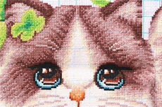 Готовая вышивка крестом 纯手工十字绣成品人工绣好的图爱络22429萌宠小猫新款65*49厘米