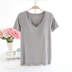 Nữ mùa hè đồ ngủ cotton T-Shirt với ngực pad áo ngực miễn phí dịch vụ nhà với áo ngực một vest yoga áo bông mỏng kiểu đồ bộ đẹp Pyjama