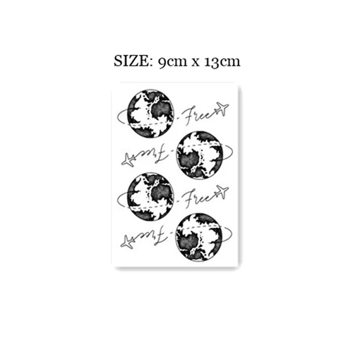 Татуировка, звездное небо, самолет, свежие тату наклейки, 4 шт