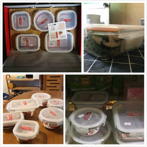 Лексиэле пряжка стекло сохранение рисовой коробки фрукты Bento Girl Food Box маленькая микроволновая печь LLG429CS003