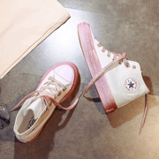 Giày cao gót màu hồng 2019 Giày nữ màu trắng Giày hoang dã nữ phiên bản Hàn Quốc của giày đế xuồng sinh viên ulzzang - Plimsolls