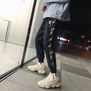 Quần nam phong cách Hồng Kông ngụy trang chín chiếc quần âu Quần phiên bản Hàn Quốc của xu hướng quần lửng ống rộng hip-hop hoang dã