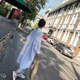 Сверхдлинный летний кардиган, длинная одежда для защиты от солнца для школьников, рубашка, куртка, в корейском стиле, средней длины, свободный крой