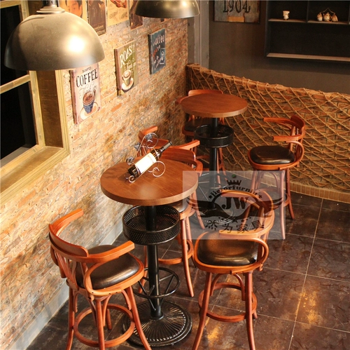 Американское сплошное дерево кресло кассир стул на стойке фронт