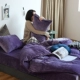 Светло-фиолетовое стеганое одеяло Al-VELVET