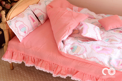 taobao agent Cocotribe 4 points BJD doll furniture solid wood bed and bedding 4 points dolls suitable for doll dolls