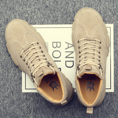 Мокасины, прогулочная обувь 加绒马丁靴男士秋冬季百搭软底工装户外运动徒步登山鞋高帮沙漠靴