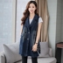 Fat MM thời trang size lớn nữ vest nữ 2018 mới vest denim mùa xuân và mùa thu mới vest dài vest áo khoác nữ cá tính Áo vest