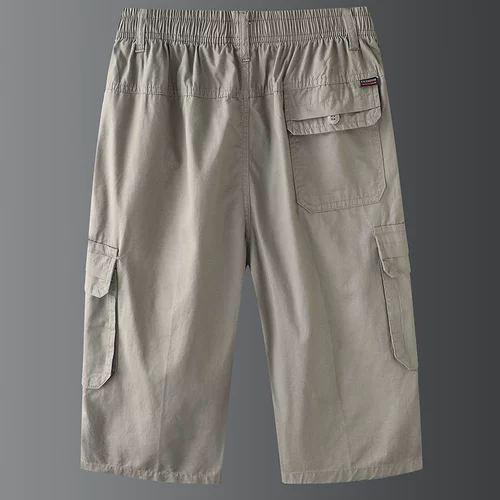 Штаны, летние хлопковые шорты для отдыха, оверсайз, для среднего возраста