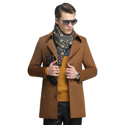 Mùa đông kinh doanh tinh khiết áo len người đàn ông trung niên đứng cổ áo cha mặc đoạn dài giản dị dày áo len áo khoác nam kaki Áo len