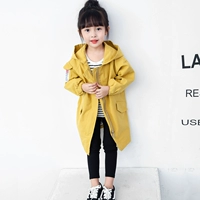 Cô gái áo gió áo khoác mùa xuân và mùa thu 2018 mới của Hàn Quốc phiên bản của áo dài trẻ em mùa xuân áo sơ mi nữ bé mùa xuân áo khoác cho bé trai
