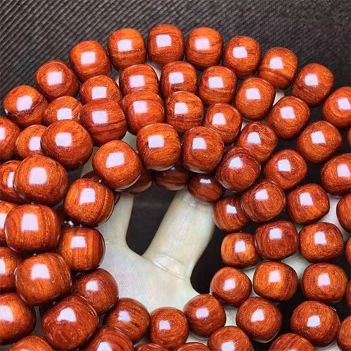 Бусины из розового дерева из старинного материала, четки, 108 бусин