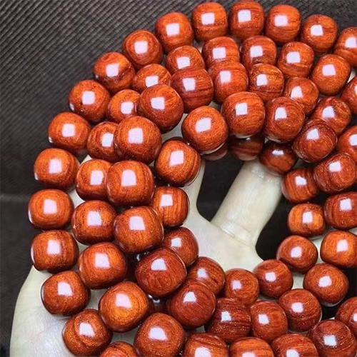 Бусины из розового дерева из старинного материала, четки, 108 бусин