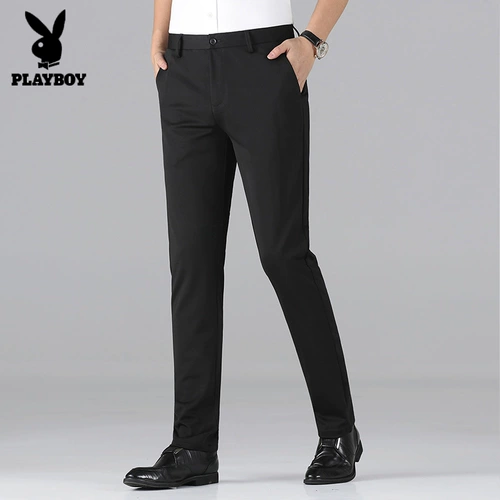 Playboy, мужские осенние эластичные штаны для отдыха, в корейском стиле, свободный прямой крой