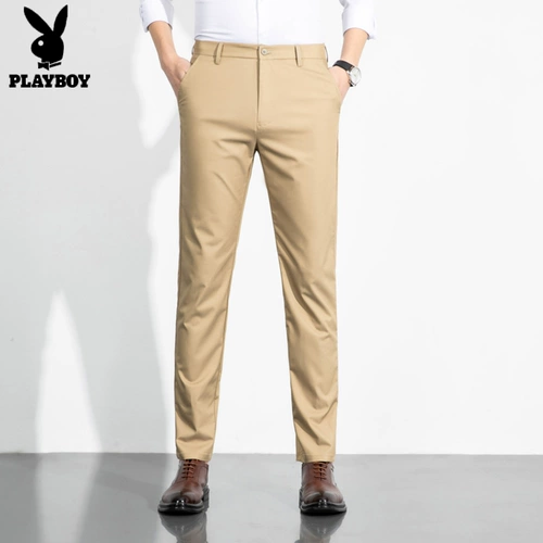 Playboy, мужские осенние эластичные штаны для отдыха, в корейском стиле, свободный прямой крой