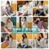 Bộ đồ ngủ nữ mùa xuân và mùa thu cotton dài tay cho sinh viên tươi mới Phiên bản Hàn Quốc của những quý cô phóng khoáng có thể mặc bộ đồ hai dây phục vụ tại nhà
