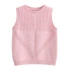 Áo len bé gái 2019 mới vest vest bé gái màu hồng cashmere nguyên chất bé cổ tròn mui ấm áo vest - Áo ghi lê