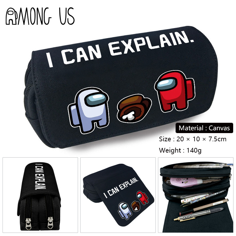 Among&us-20Among us periphery Pencil case Space Werewolf kill canvas Pencil case male girl student student comic pencil-box pencil case