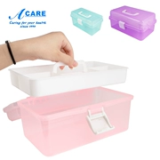 Acare nail kit nhỏ vừa lớn hộp lưu trữ dày hộp chống làm đẹp hoàn thiện hộp mỹ phẩm - Công cụ Nail