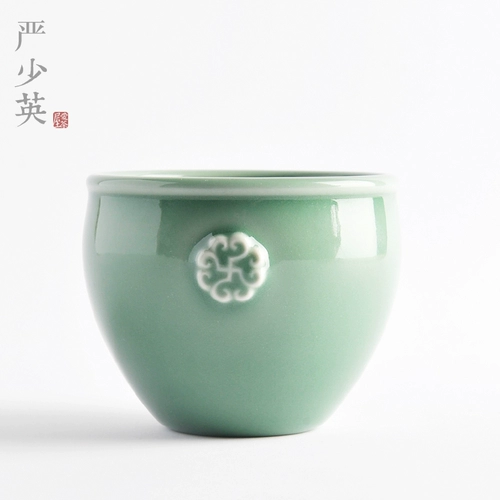 Longquan Celadon Yan Shaoying Tea Set Meizi Qing Dual -ear Wanfu Cup Главная личная чашка питья кунг -фу чайная церемония
