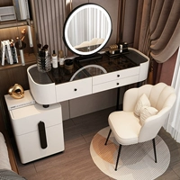 Черно -белый 120 черный стеклянный таблица+два шкафа+умное зеркало+лепесток