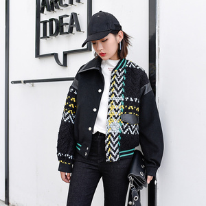 S nhà gốc của phụ nữ mùa đông 2017 mới của Hàn Quốc phiên bản của lỏng bf gió áo len ngắn dày áo len