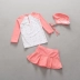 Hàn Quốc chia đôi váy chống nắng chống tia cực tím cho bé gái áo tắm bé gái chia tay áo dài chống nắng áo tắm - Bộ đồ bơi của Kid