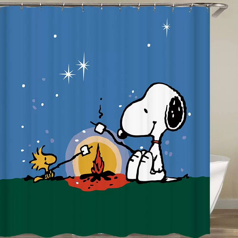 Snoopy, ньюби, занавес, ткань, полиэстер