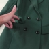 Kích thước lớn của phụ nữ 2018 mùa xuân mới olive màu xanh lá cây Mỏng đôi ngực dài phù hợp với 9 điểm thẳng quần phù hợp với áo khoác nữ hàng hiệu Business Suit