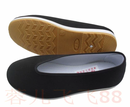 Старая пекинская танцевальная обувь танцевальная обувь черная ткань обувь детская обувь для обуви круглой рот мягкая подошва костюм танг красная армия