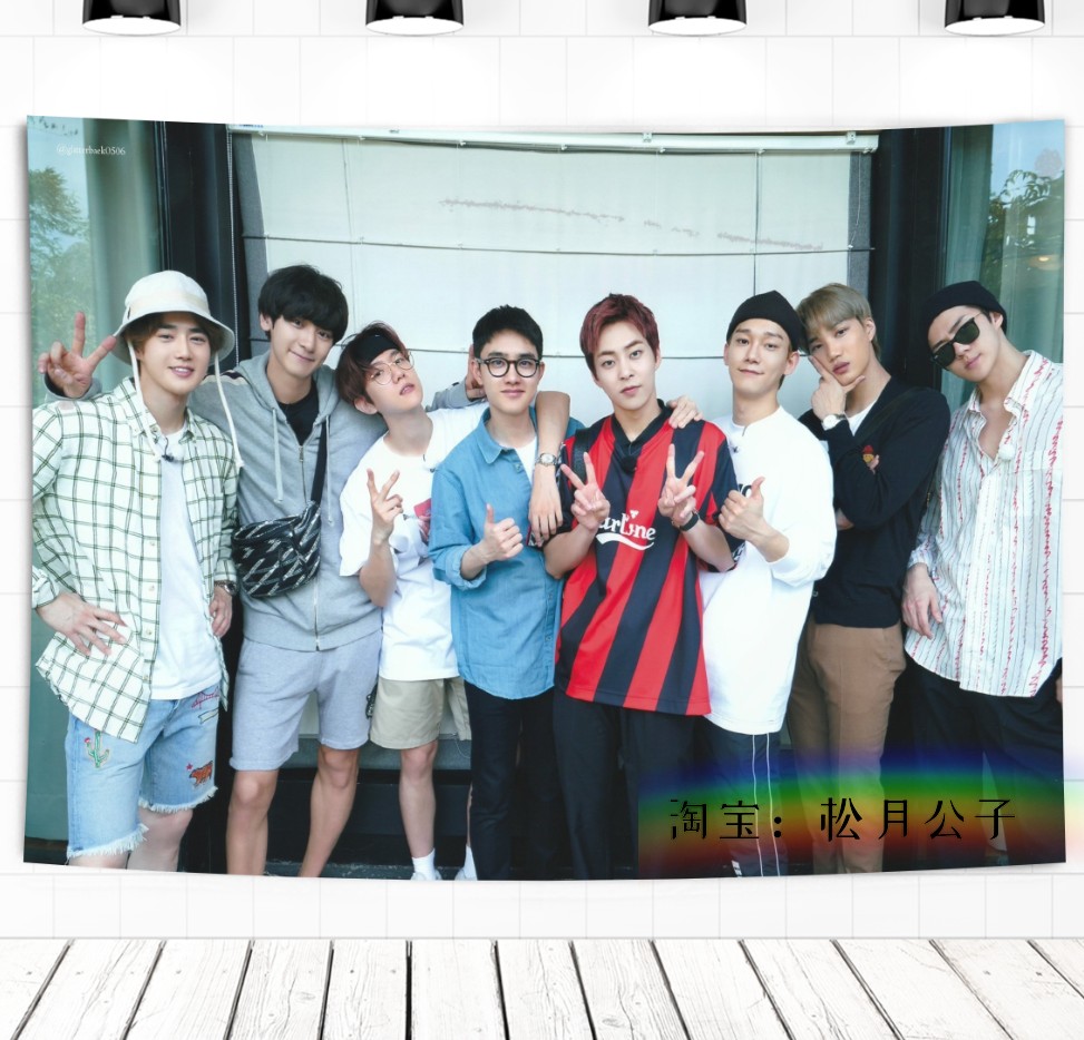 CamelEXO Park canlie Bian Boxian Wu Shixun Zhang Yixing Kris Hanging cloth Wall cloth Tapestry dormitory Background cloth decorate