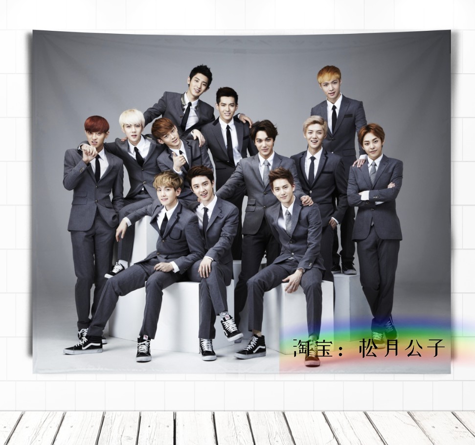 Lotus Root ColorEXO Park canlie Bian Boxian Wu Shixun Zhang Yixing Kris Hanging cloth Wall cloth Tapestry dormitory Background cloth decorate