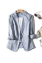 Nó là một tác nhân làm mát mạnh vào mùa hè! Một nút ánh sáng màu xanh bảy điểm tay áo nhỏ phù hợp với áo khoác của phụ nữ 12 áo vest nữ dáng suông Business Suit