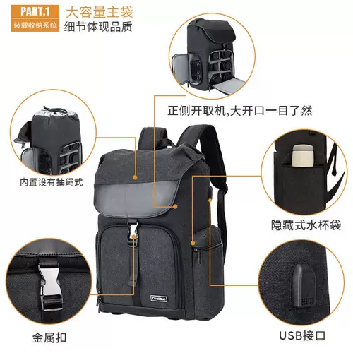 CADeN Камера, универсальный рюкзак, вместительный и большой водонепроницаемый объектив, сумка для фотоаппарата, надевается на плечо